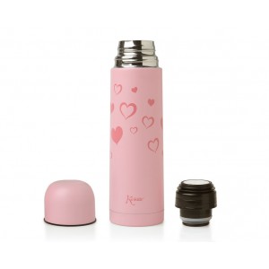 Termo Acero Inox - 500ml Corazones Kiokids  sin stock - La Cesta Mágica