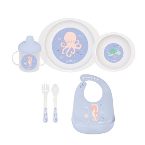 Vajilla 6 piezas Ocean life  Alimentacion y Lactancia - La Cesta Mágica