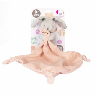 Conejito Sonajero con Doudou 25x25  Peluches y Mas - La Cesta Mágica 2