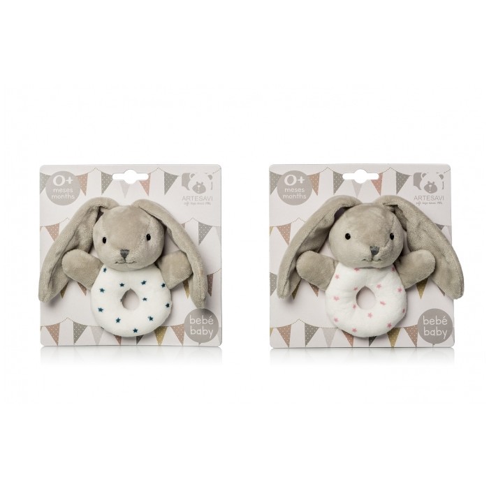 Sonajero Baby Conejito Estrellas  Peluches y Mas - La Cesta Mágica