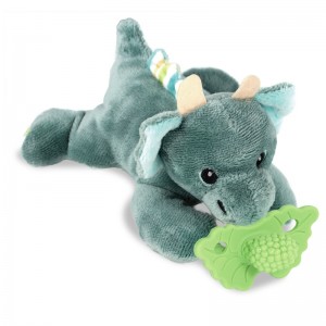 Peluche Dragon + Sujeta Chupete Mordedor Verde RaZbuddy  Alimentacion y Lactancia - La Cesta Mágica