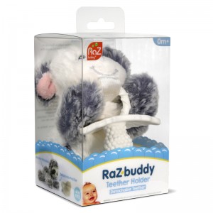 Peluche Vaquita + Sujeta Chupete Mordedor Blanco RaZbuddy  Alimentacion y Lactancia - La Cesta Mágica