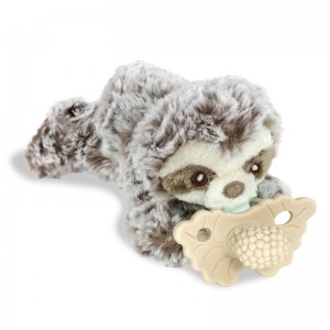 Peluche Perezoso + Sujeta Chupete Mordedor Marrón RaZbuddy  Alimentacion y Lactancia - La Cesta Mágica