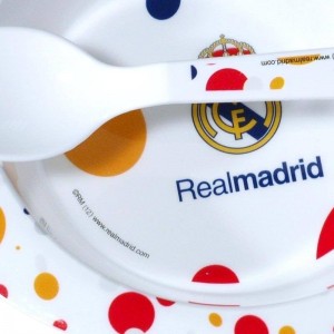 Plato con Cuchara Real Madrid  Alimentacion y Lactancia - La Cesta Mágica