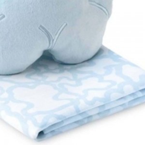 Muselina TOUS con funda Osito Celeste  De Paseo - La Cesta Mágica
