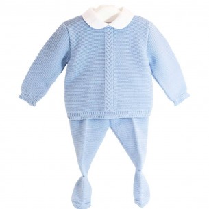 Conjunto 2 piezas Elegante en Celeste Palo Cha-O  Ropa Bebé - La Cesta Mágica