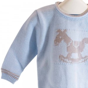 Canastilla para bebé Caballito Deluxe Celeste  Canastillas para bebes - La Cesta Mágica