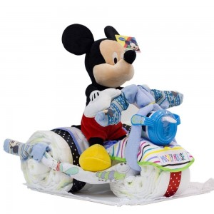 Tarta de Pañales Triciclo Mickey Disney  Tartas de Pañales - La Cesta Mágica