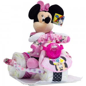 Tarta de Pañales Triciclo Disney Minnie  Tartas de Pañales - La Cesta Mágica