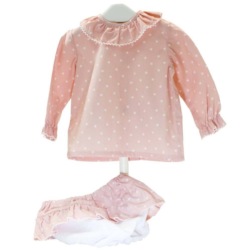 Conjunto Camisa Estrellas y Bombacho Volantes Cha-O  Ropa Bebé - La Cesta Mágica Conjunto Camisa Estrellas y Bombacho Volantes Cha-O  Ropa Bebé - La Cesta Mágica