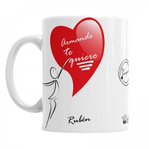 Tazas Amor Contigo al fin del mundo - Pack chico - chico  Tazas - La Cesta Mágica