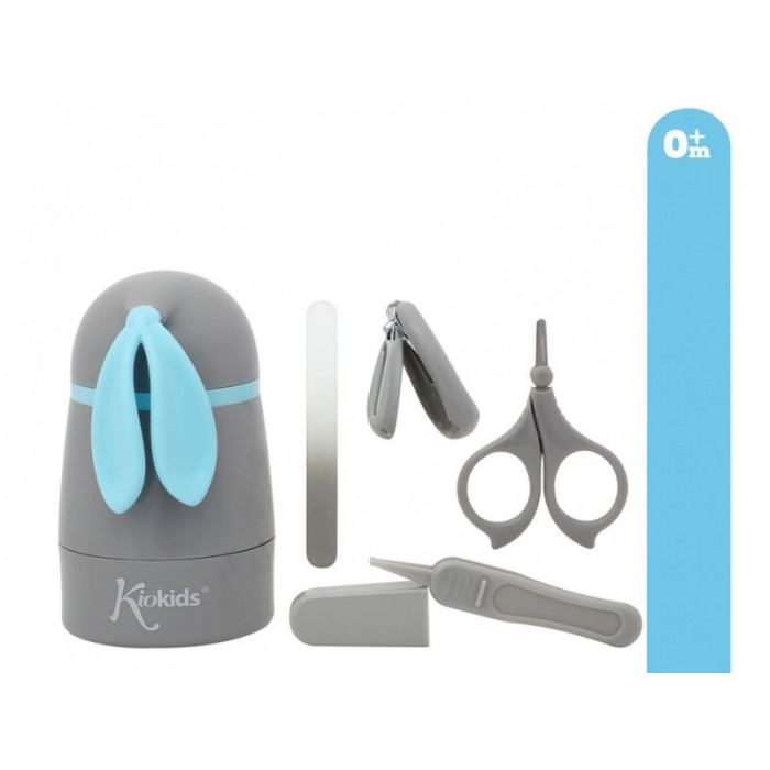 Set de Manicura Conejito Kiokids celeste  Para el Baño - La Cesta Mágica