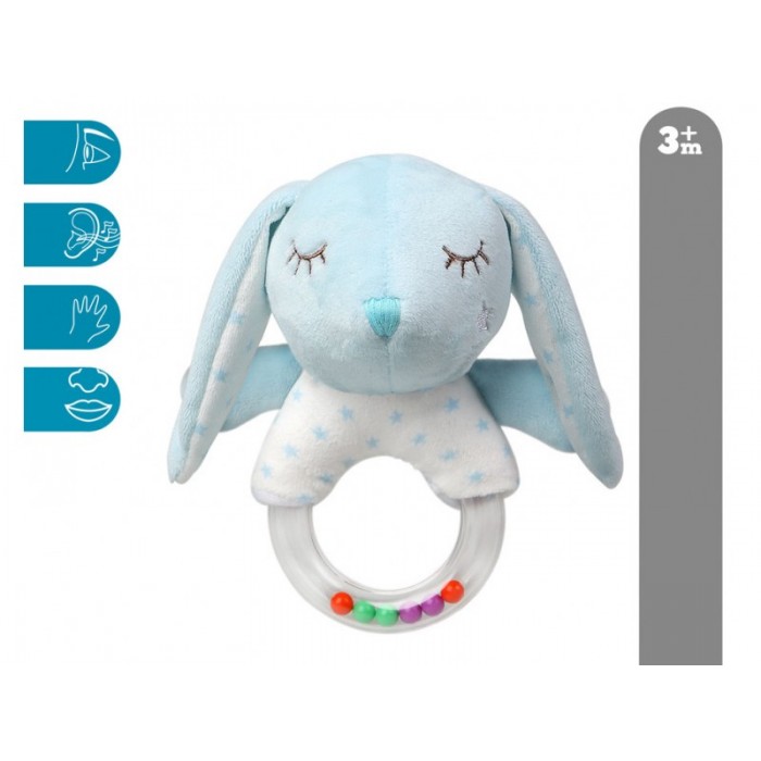 Sonajero Peluche Conejito - Celeste  Peluches y Mas - La Cesta Mágica