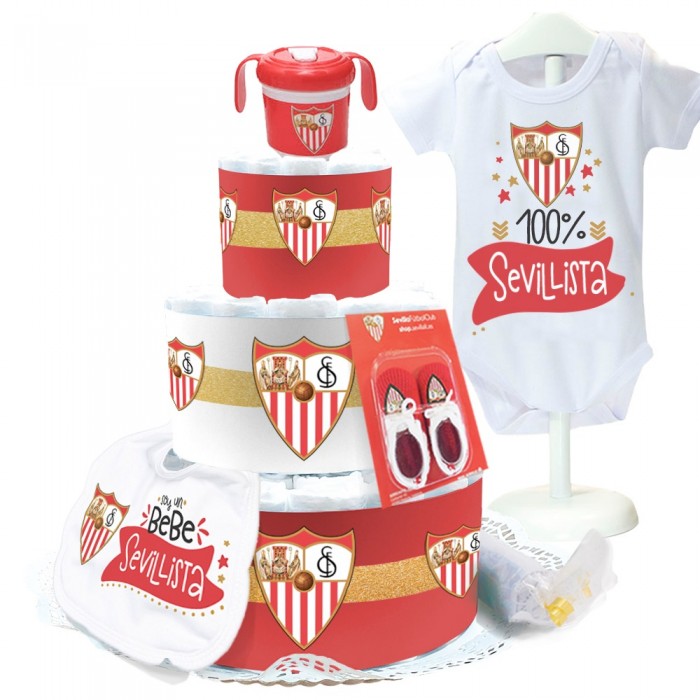 Tarta de Pañales Sevilla FC  Inicio - La Cesta Mágica