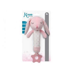 Sonajero Mordedor Conejito Rosa  Peluches y Mas - La Cesta Mágica