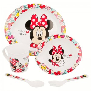 Vajilla Micro 5 piezas Minnie  Alimentacion y Lactancia - La Cesta Mágica