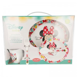 Vajilla Micro 5 piezas Minnie  Alimentacion y Lactancia - La Cesta Mágica