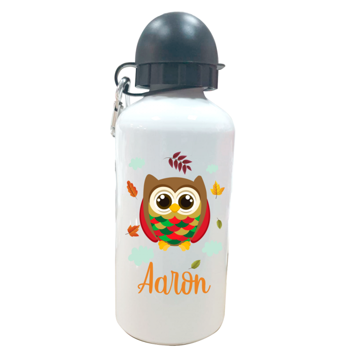 Botella Personalizada Buho  Botellas aluminio - La Cesta Mágica