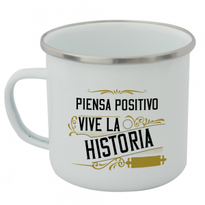 Taza Vintage Piensa Positivo  Tazas Vintage - La Cesta Mágica