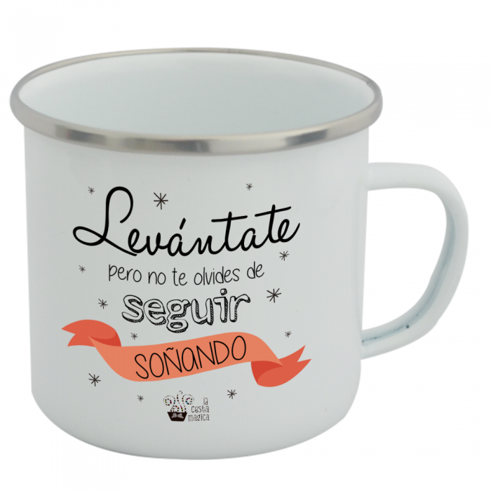 Taza Vintage Levántate  Tazas Vintage - La Cesta Mágica