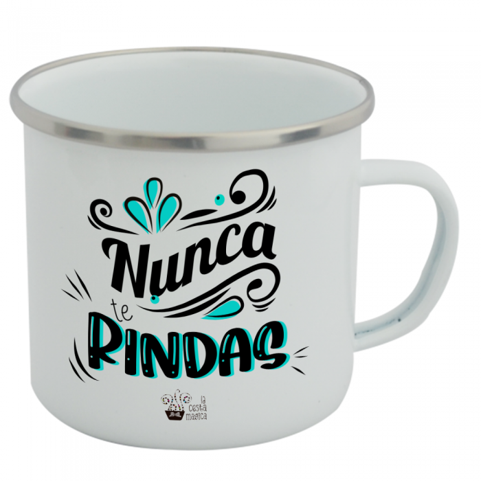 Taza Vintage Nunca te Rindas  Tazas Vintage - La Cesta Mágica