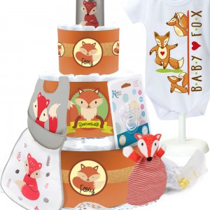 Tarta de Pañales Unisex Foxy - Deluxe  sin stock - La Cesta Mágica