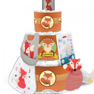 Tarta de Pañales Unisex Foxy - Deluxe  sin stock - La Cesta Mágica